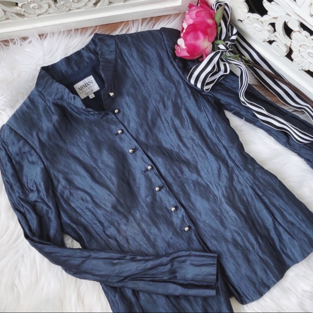 Armani Collezioni Metallic Silk Jacket - Picture 2 of 8